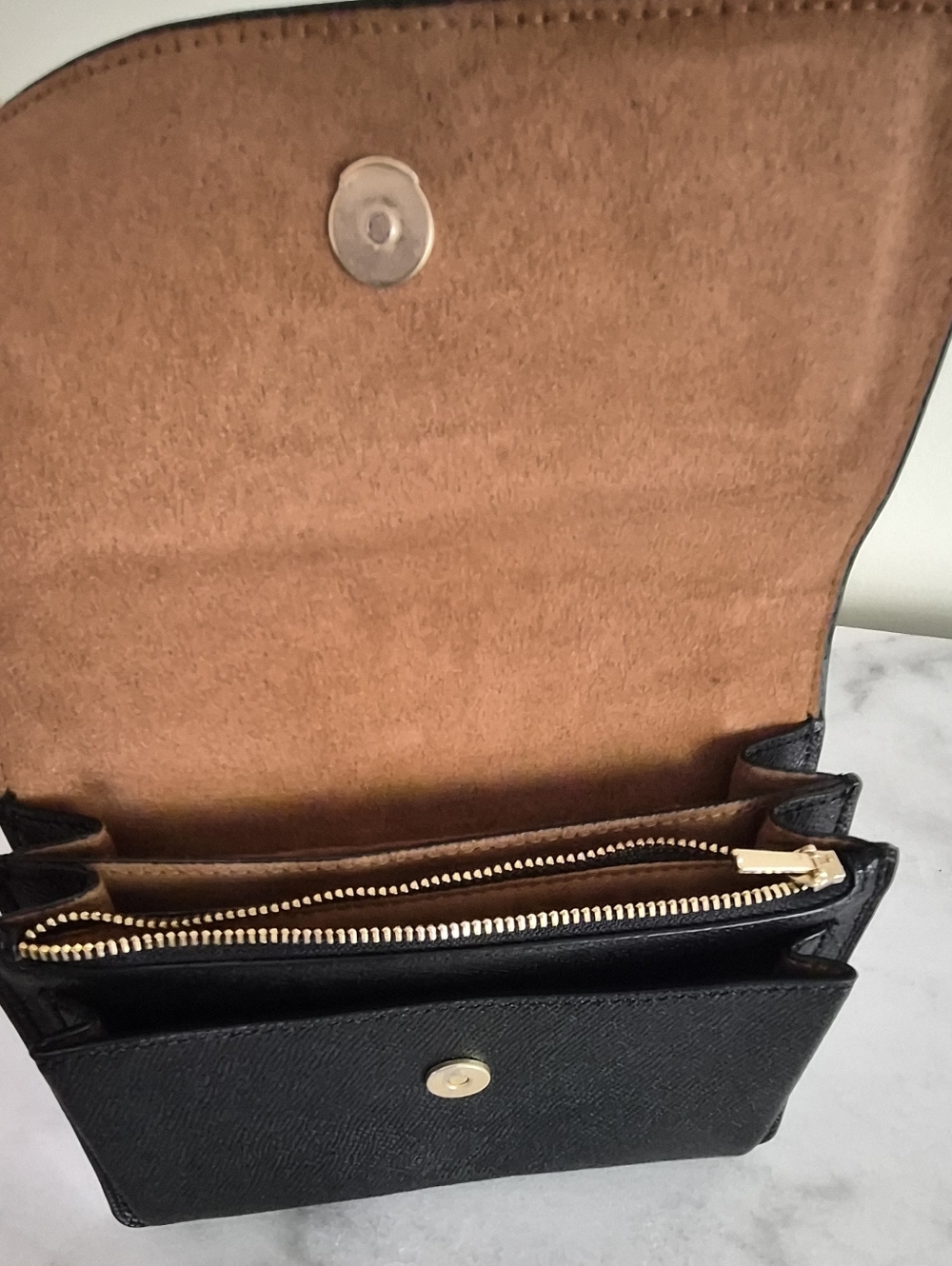 Coach Black Leather Chain Shoulder Bag with Gold Hardware - Picture 6 of 6